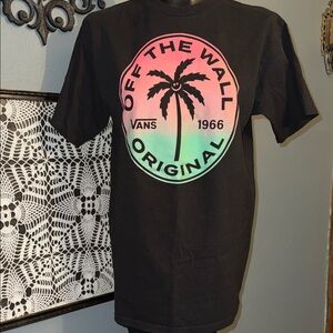 Vans Black Tee with Gradient Palm Logo